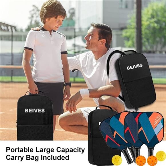 Pickleball Paddles, Fiberglass Surface Pickleball Paddles Set of 4, Pickleball - Picture 7 of 8